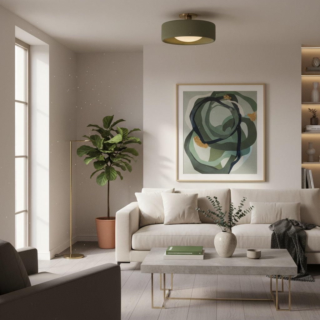 Cerova Modern Porcelain Flush Mount Ceiling Light– Elegant Ivory Shade