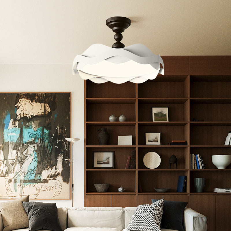 Creative Wave Flowers Shape Ceiling Light With Ornamental Delightful Sable Brown For Study Room