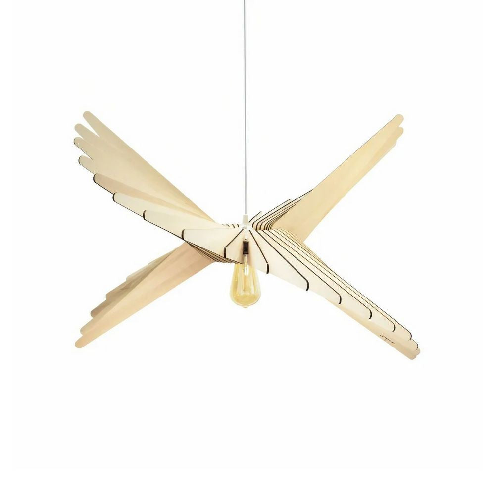 Albatros Wood Pendant Light - Natural Wing Shape Lamp for Living Room