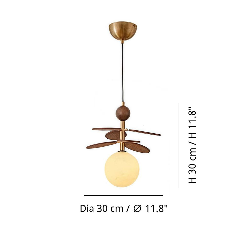 Suspension boule en bois – Abat-jour rétro en raphia pour salle à manger