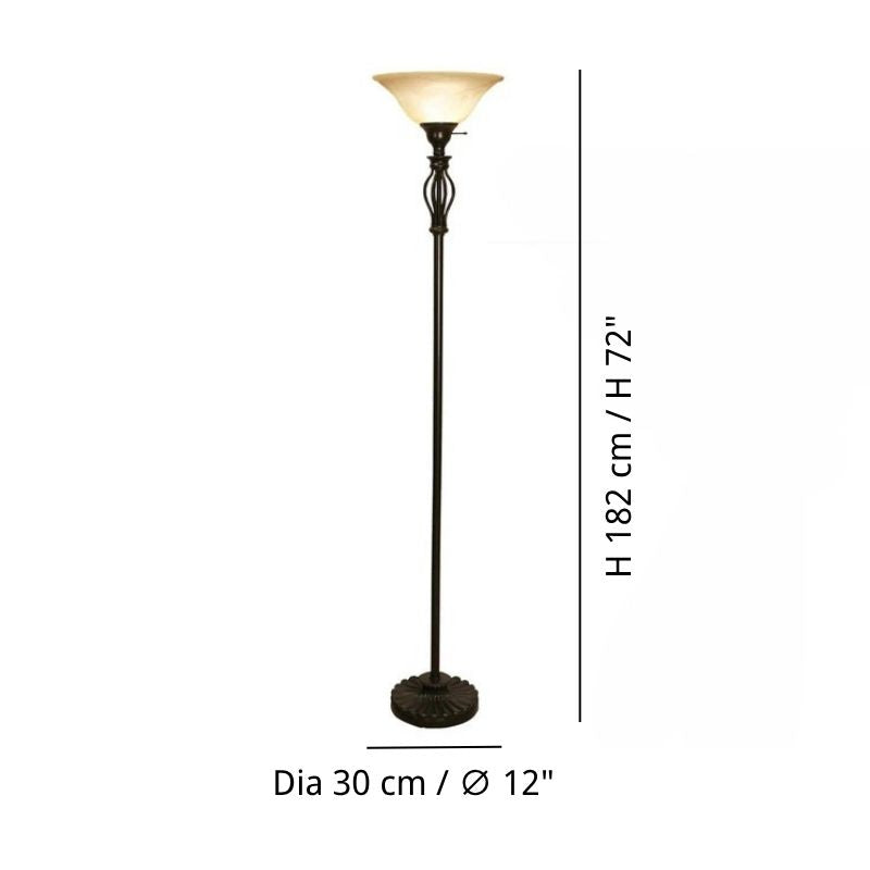 Alabaster Floor Lamp - Antique Textured Glass Luxury Lighting