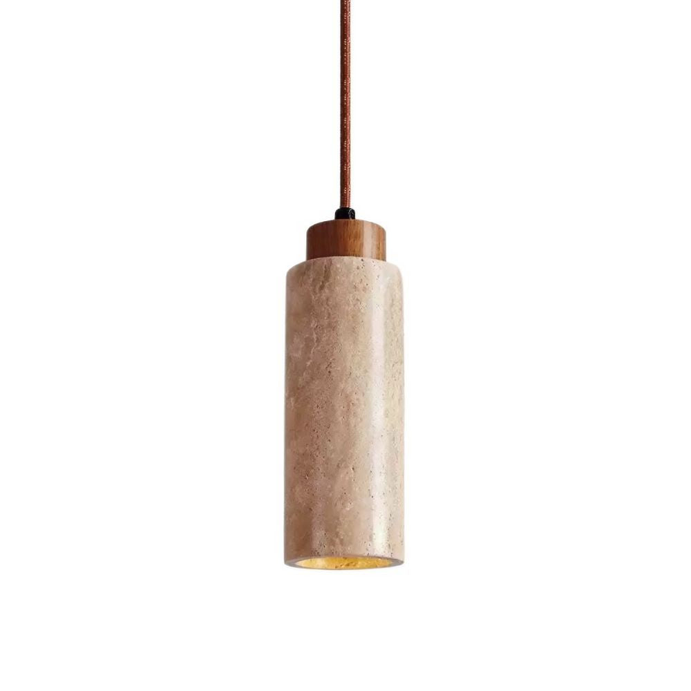 Travertine Pendant Light - Natural Stone Lighting Design