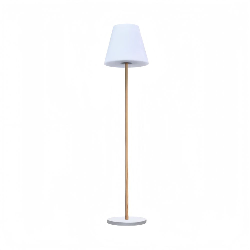 Modern Wood Floor Lamp - Solar Standing Wooden Design For Living Room