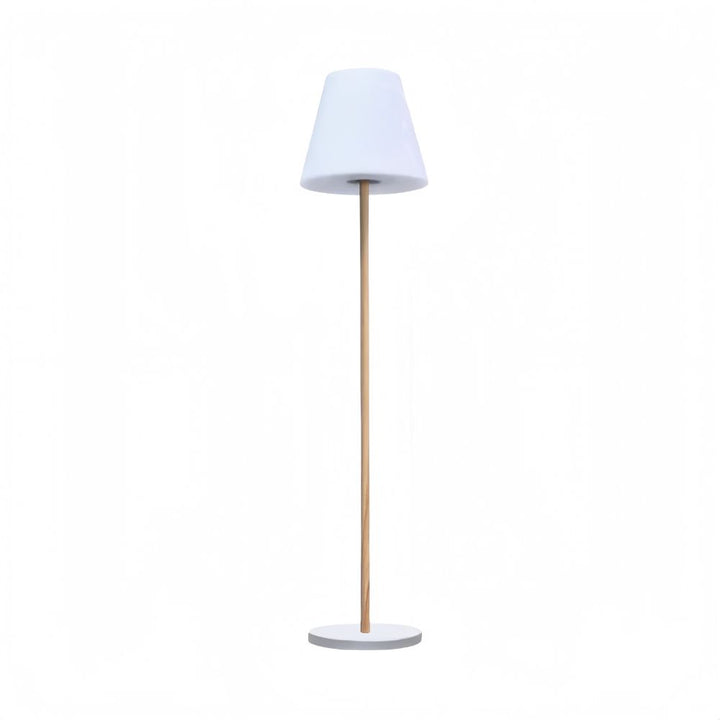 Modern Wood Floor Lamp - Solar Standing Wooden Design For Living Room