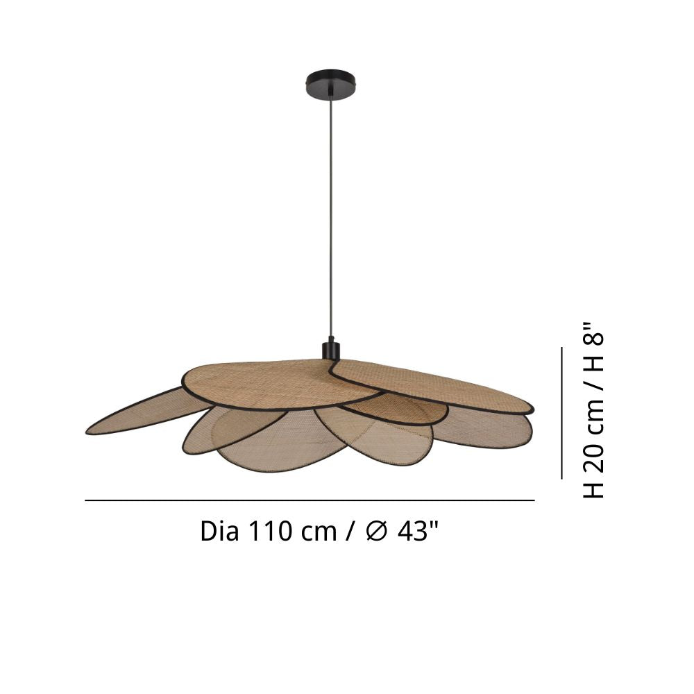 Natural Rattan Pendant Light - Okai Lamp Inspired Style