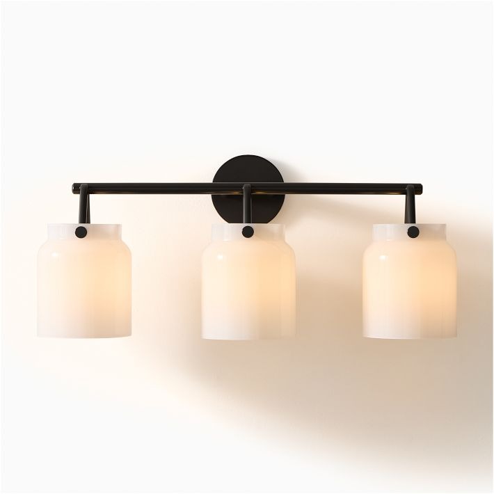 Applique murale moderne Hanton à 3 lumières - Luminaire de salle de bain en métal