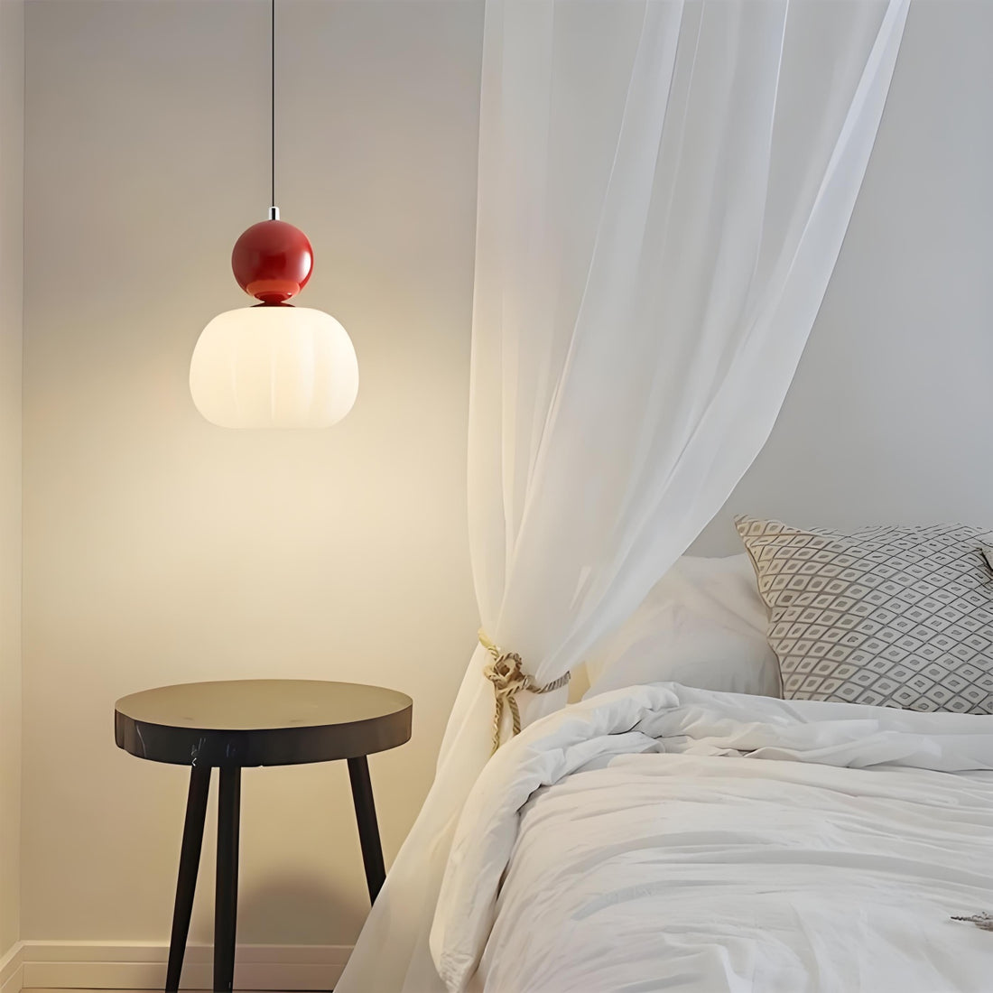 Suspension en forme de bonbon – Suspension Art déco moderne couleur crème