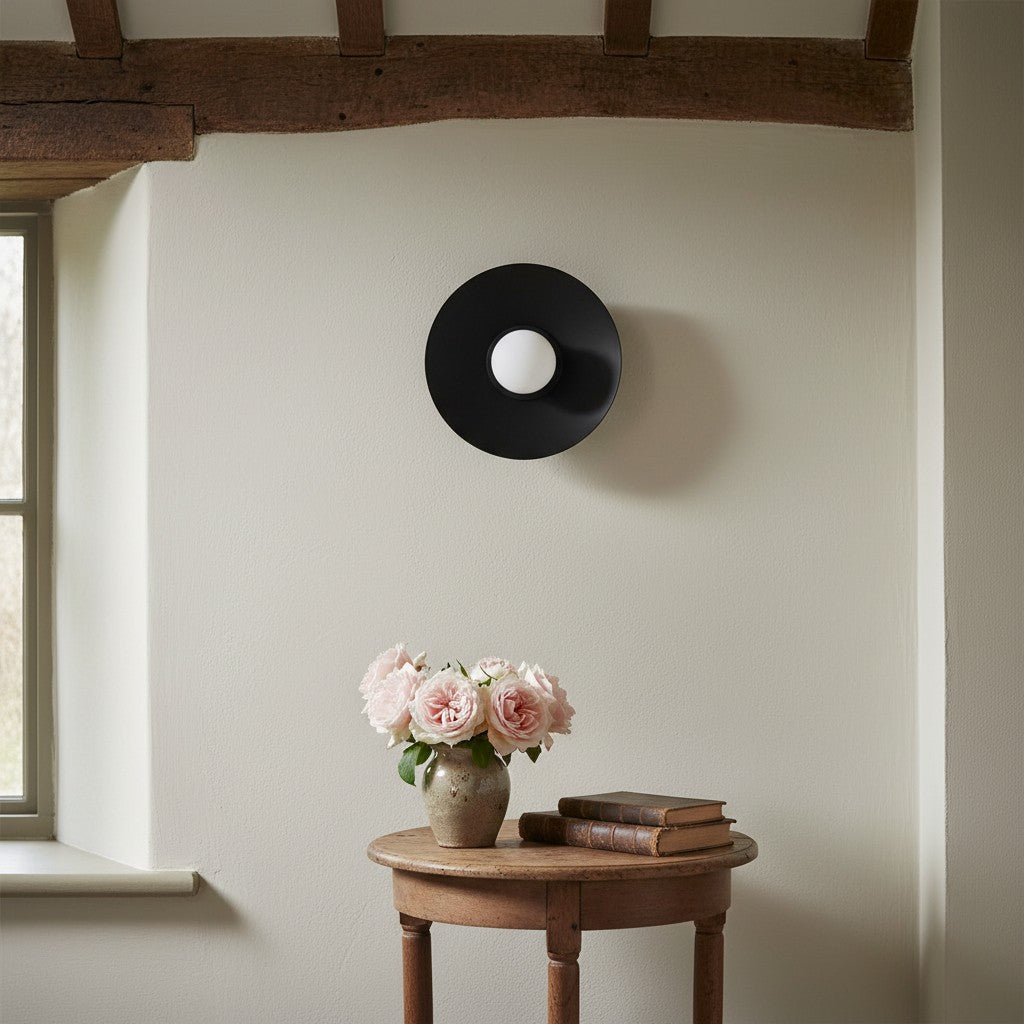 Radiro Globe Brass and Black Wall Light - Minimalist Scandinavian Sconce