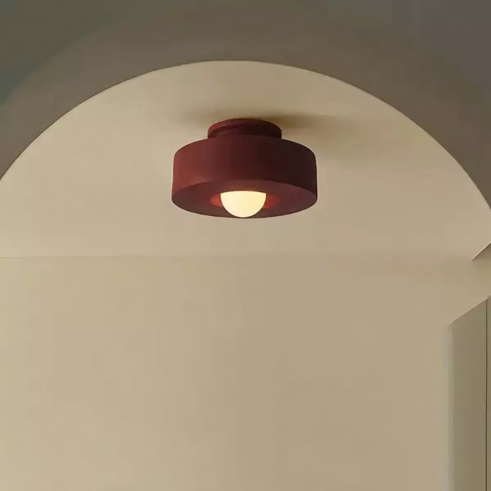 Resin Round Ceiling Lamp – Retro Wabi Sabi Style for Calm Interiors