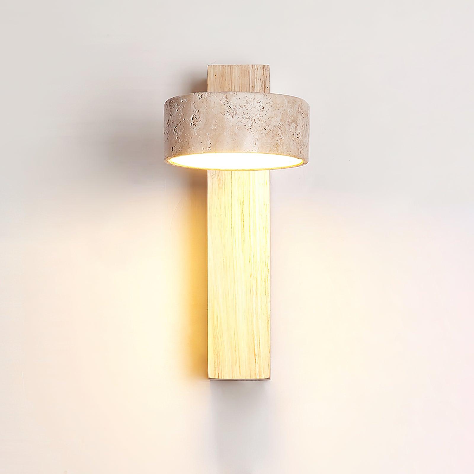 Unique Yellow Travertine Shade Wall Sconce in French Vintage Style