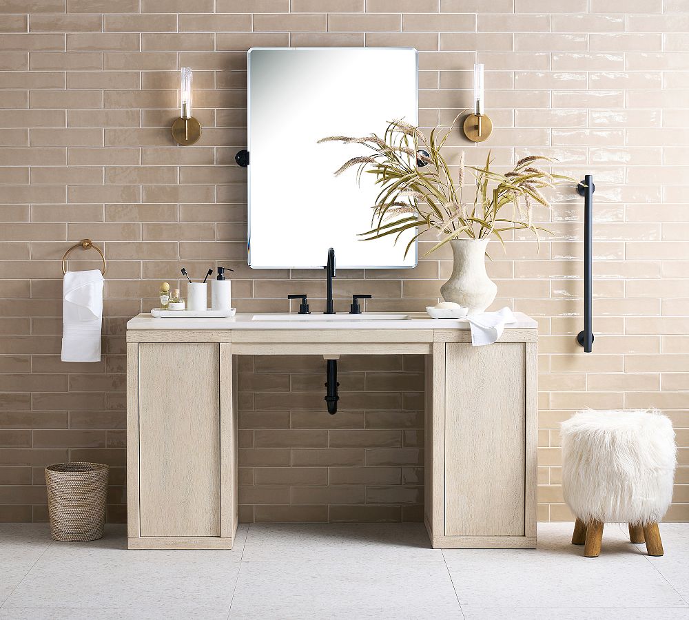 Bravira Ribbed Glass Wall Lamp - Tube Metal Light in Classic Finishes