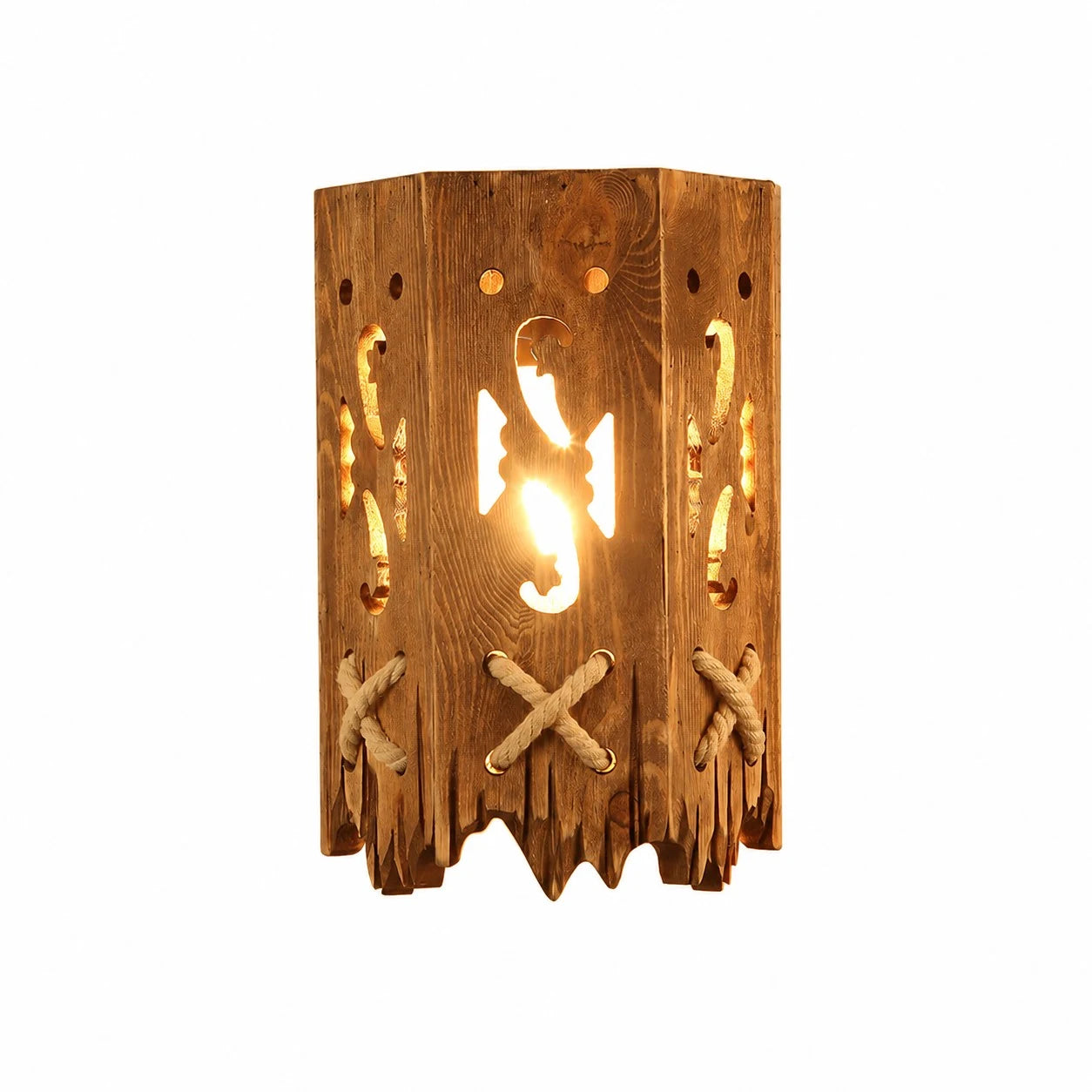 Cutout Wood Shade Wall Sconce