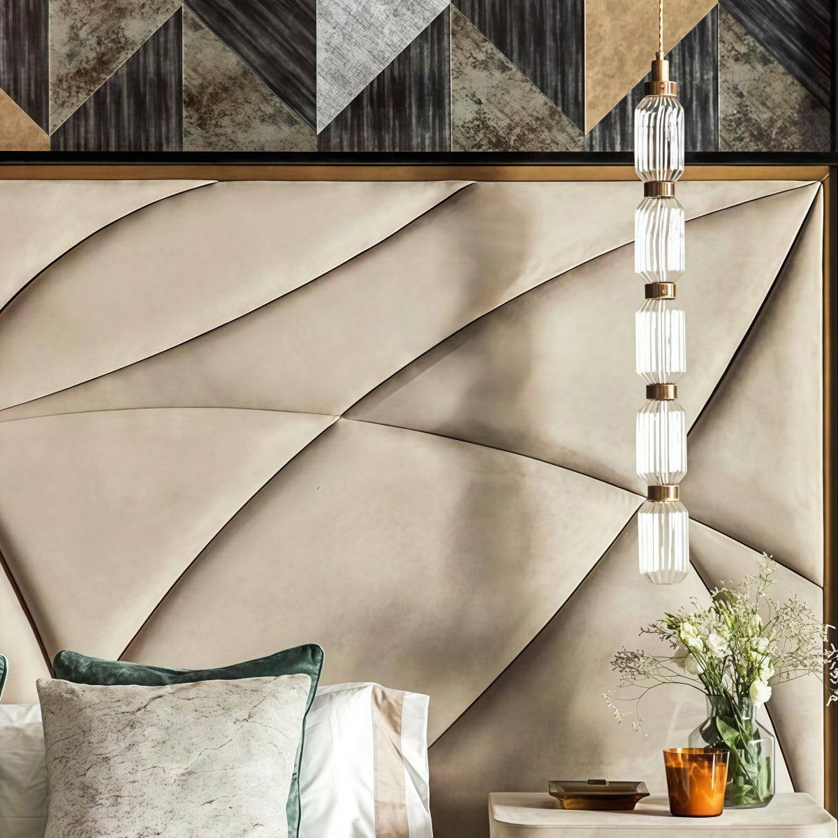 Sleek Hanging Light - Iron Metal Glass Gold Clear Hardwired Atmosphere