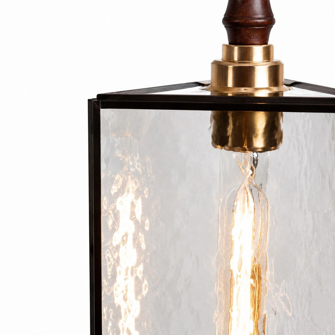 Clear textured glass shade detail