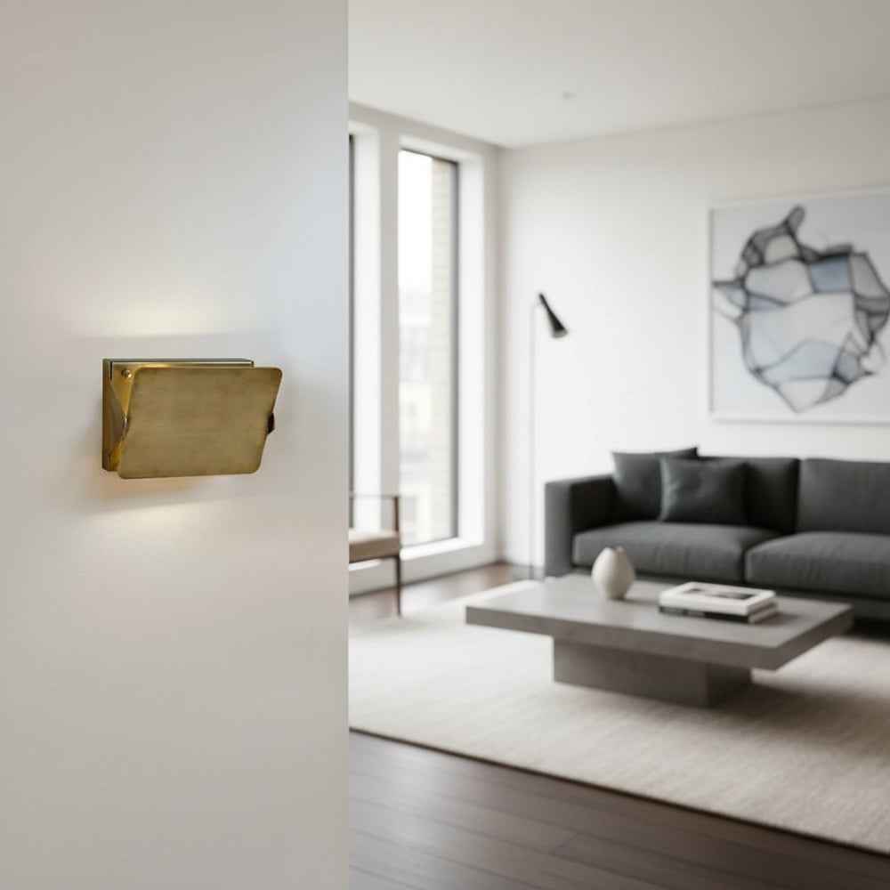 Vintage Brass Sconce with Flip Front - Artistic Metal Style