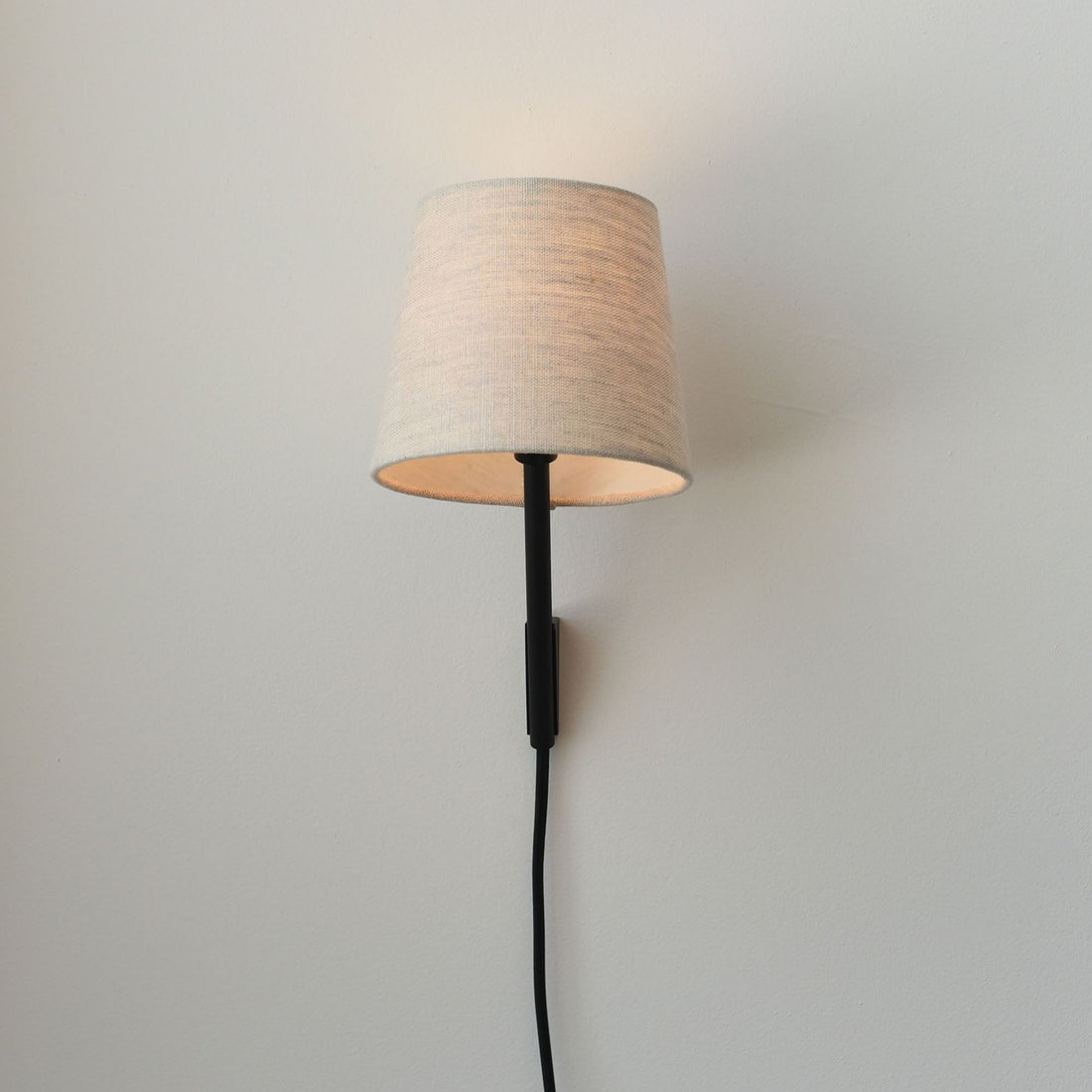Novira Natural Cotton Sconce - Plug-In Adjustable Lamp for Bedroom