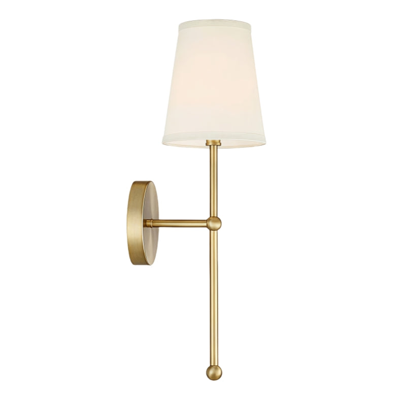 Fabric Wall Sconce - Brass Bedroom Wall Light