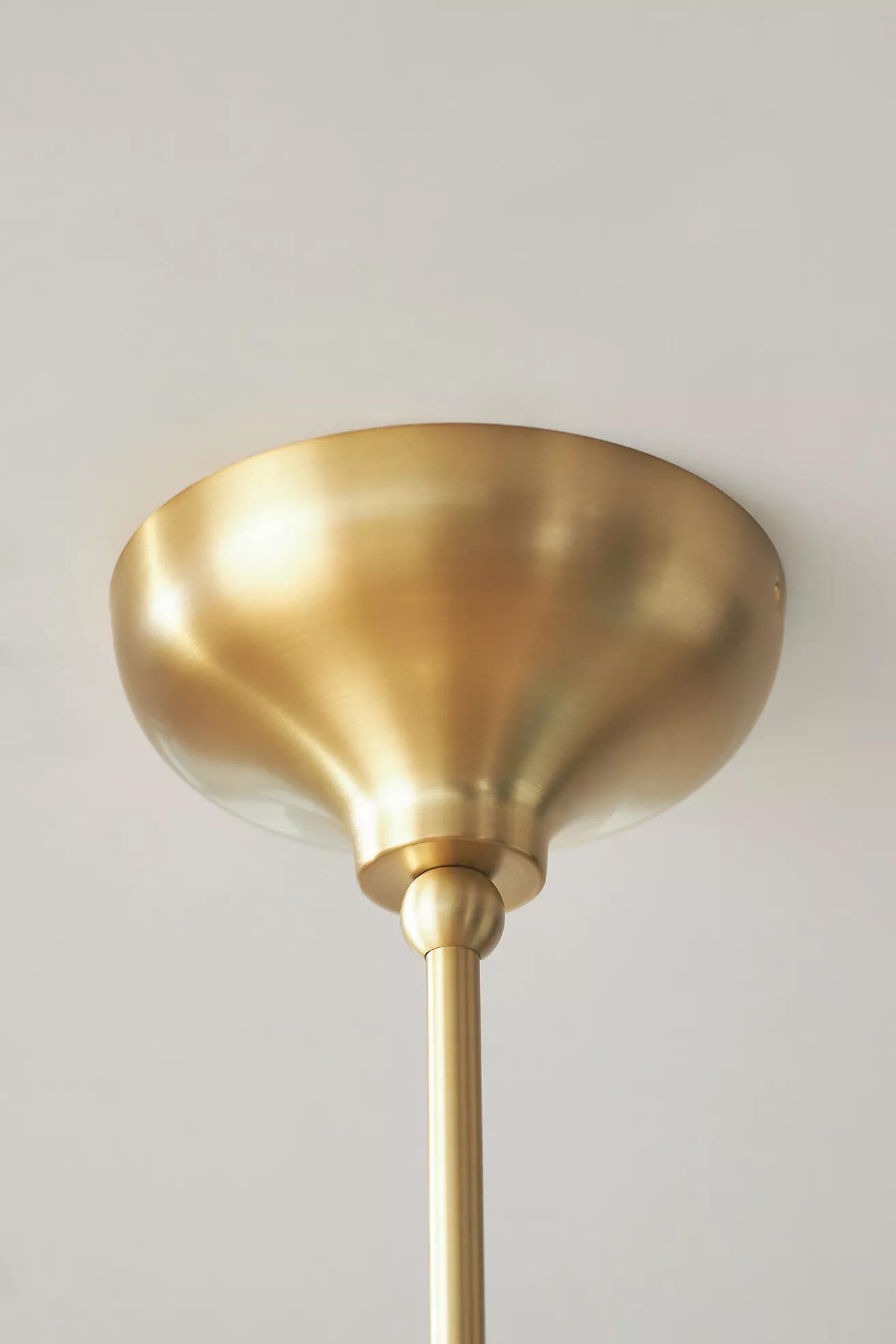 Rayla Scallop Pendant Light – Brass Finish Retro Ceiling Lamp for Dining & Kitchen