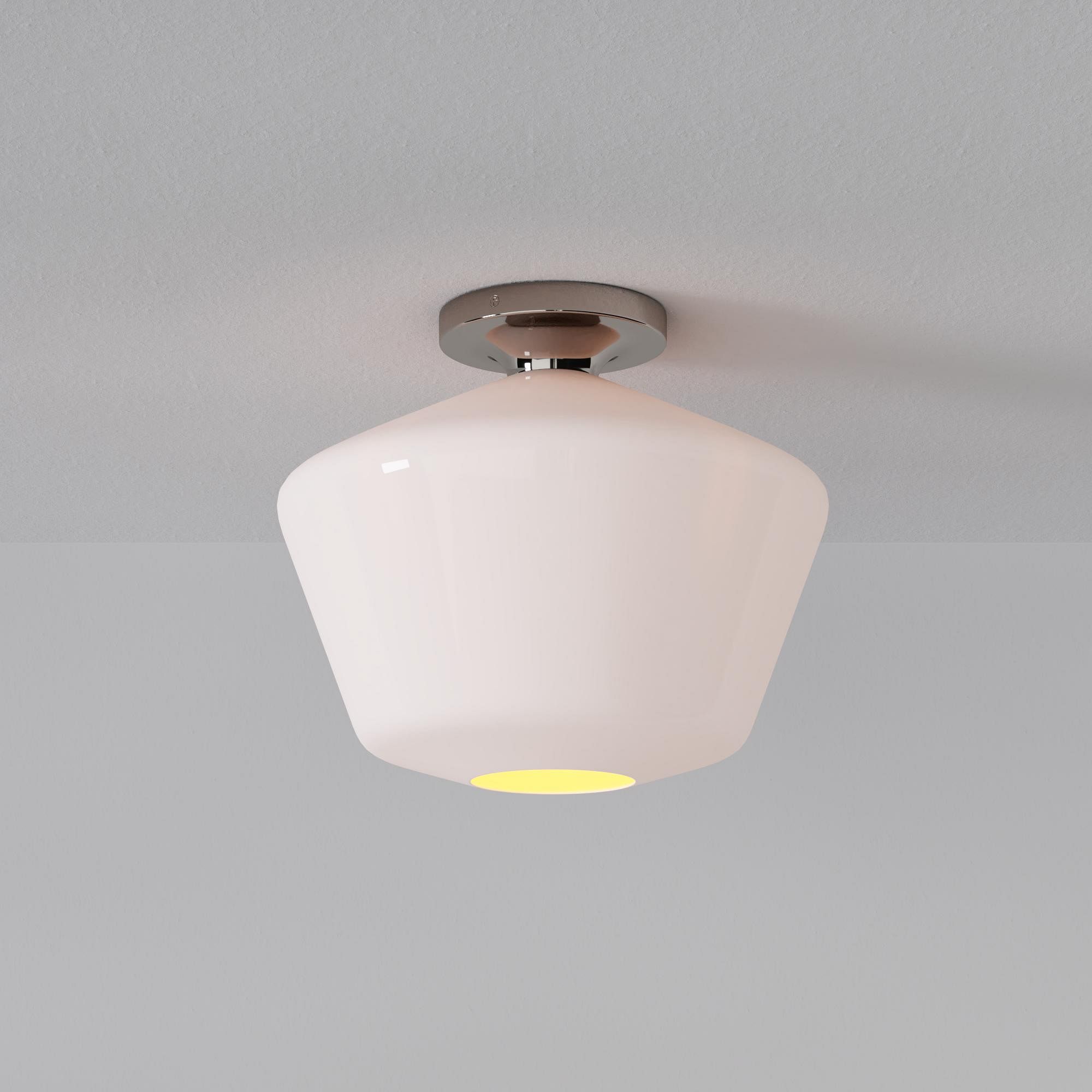 Merin Minimalist Sleek Geometric Glass Flushmount Light