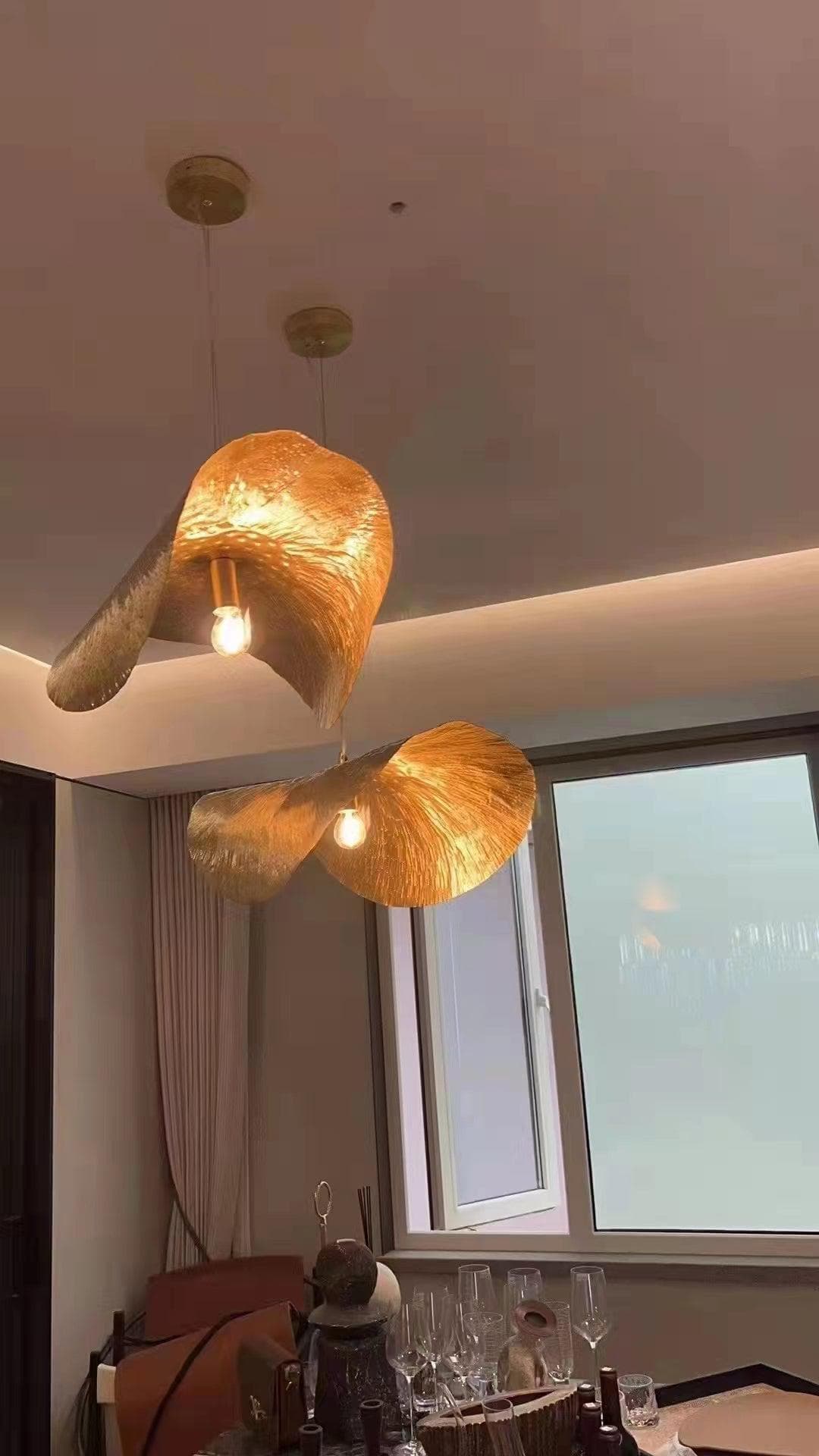 Hammered Brass Suspension Light