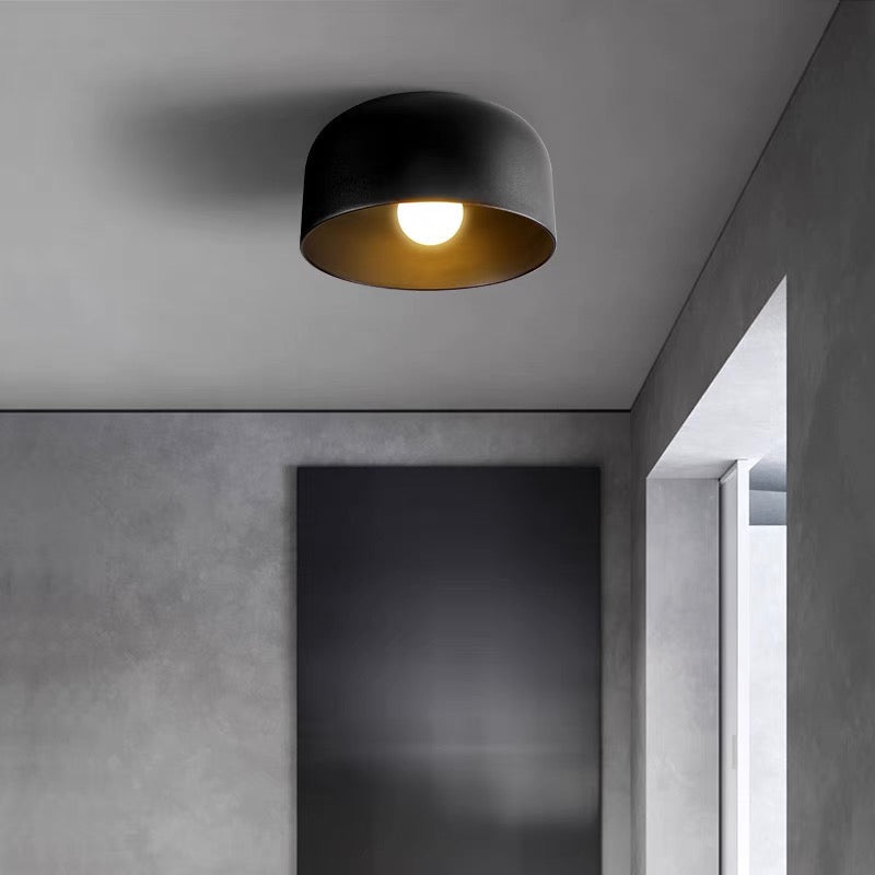 Scandinavian Style Acrylic and Metal Ceiling Light in Black
