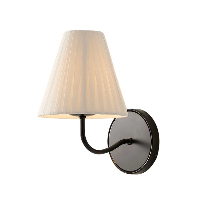 Fibura Sleek Metal Linen Shade Wall Light - Wall-Mounted Art