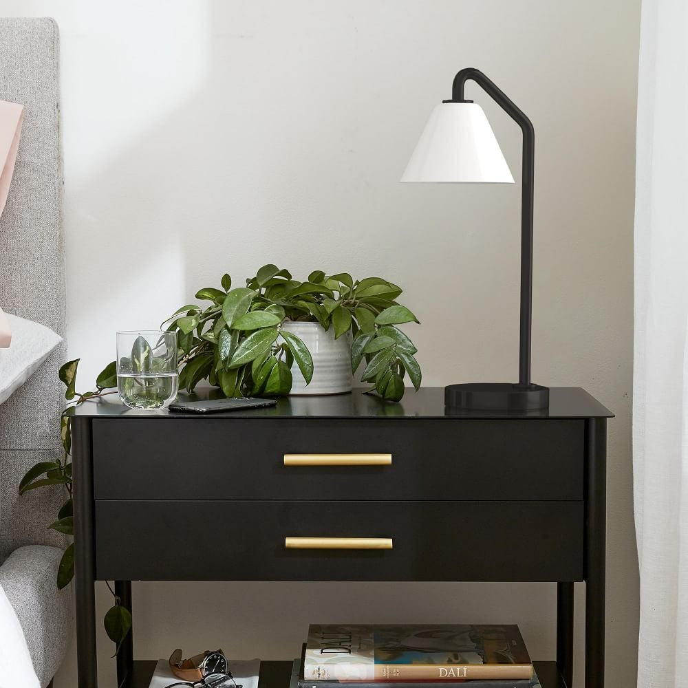 Lampe de table sculpturale Conica en forme de cône – Éclairage moderne en verre pour chambre ou bureau