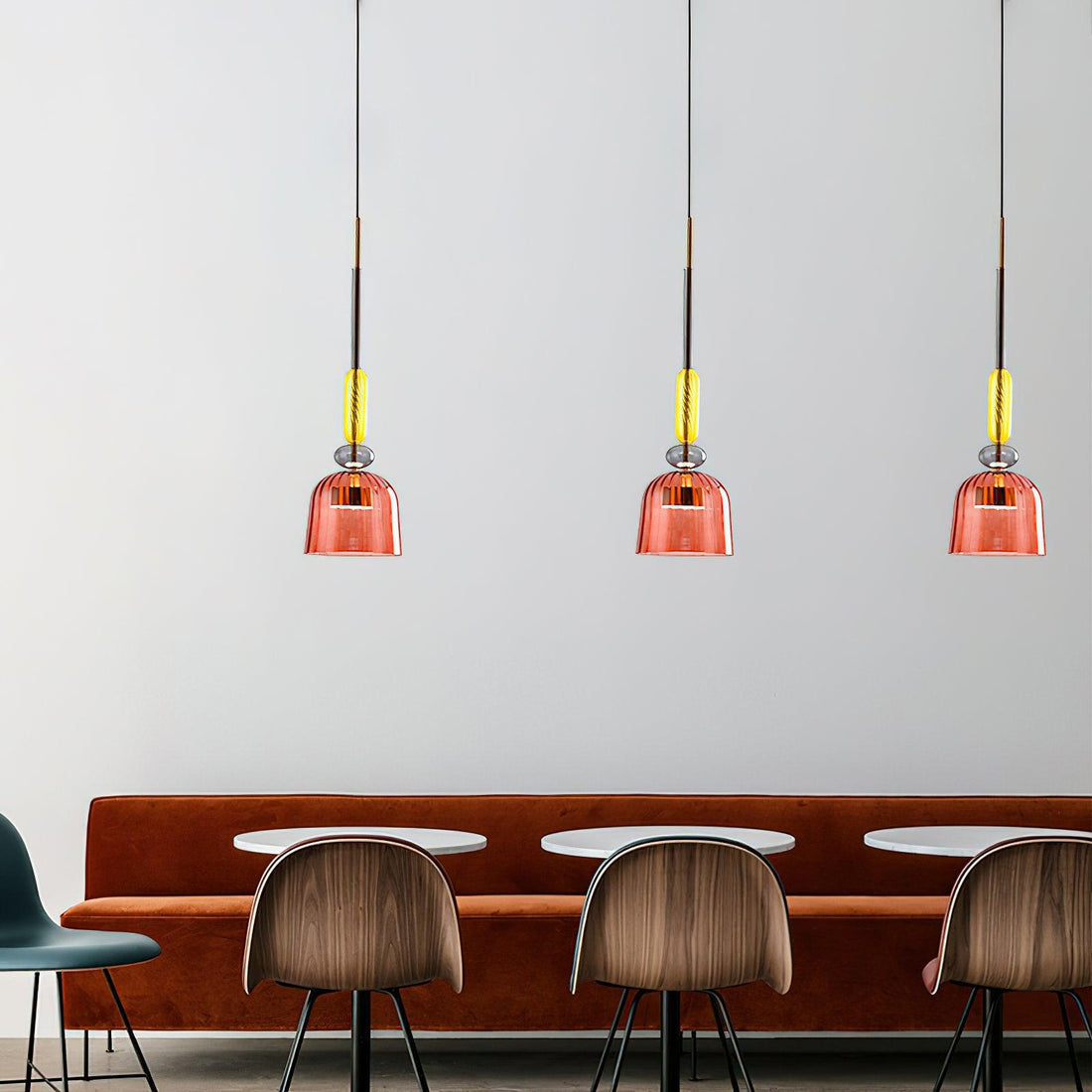 Iron Glass Chandelier Light - Colorful Candy Hand Blown Mixed Color