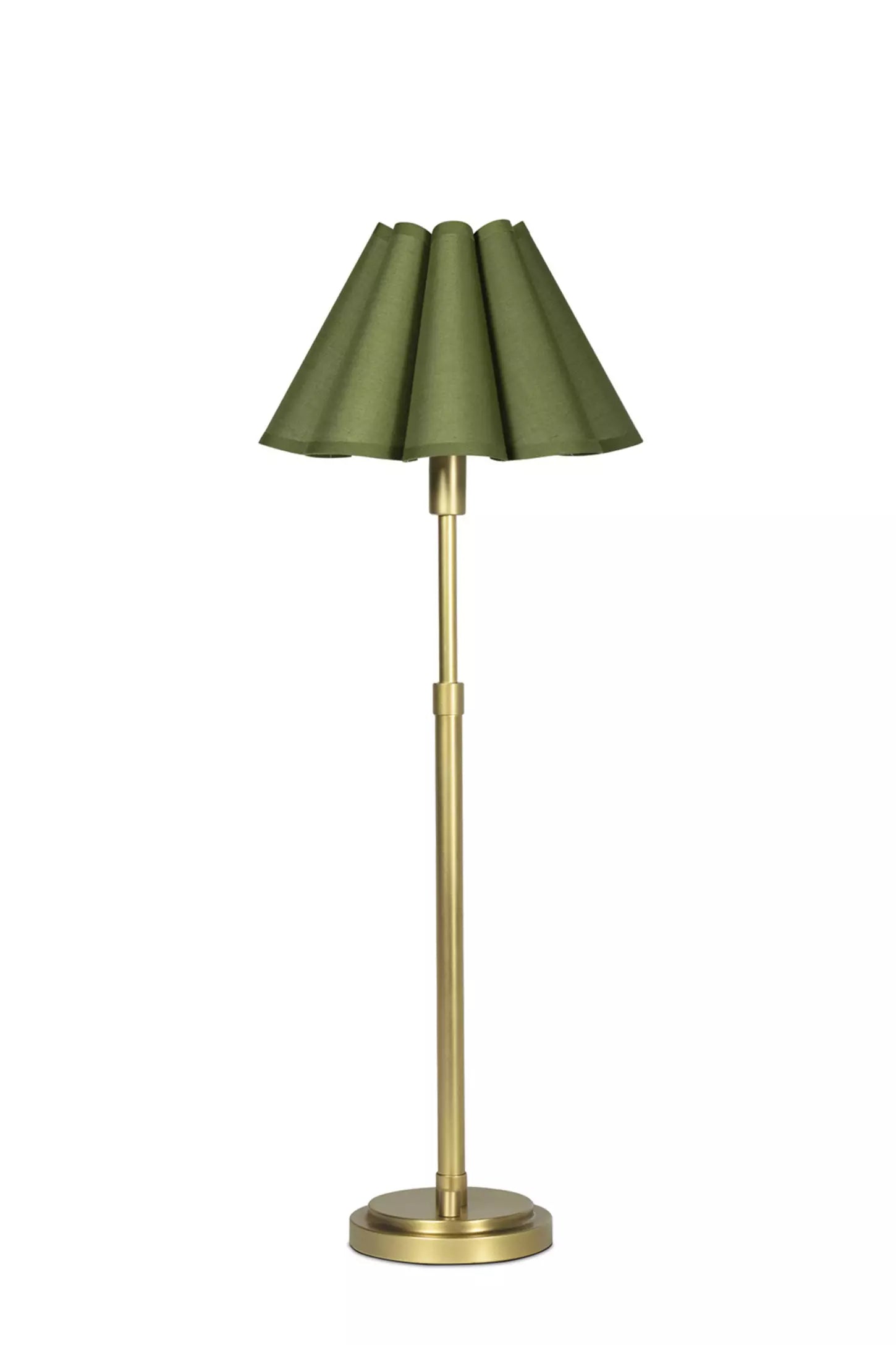 Modern Vintage Table Lamp - Scalloped Shade Capirise Light with Metal Base