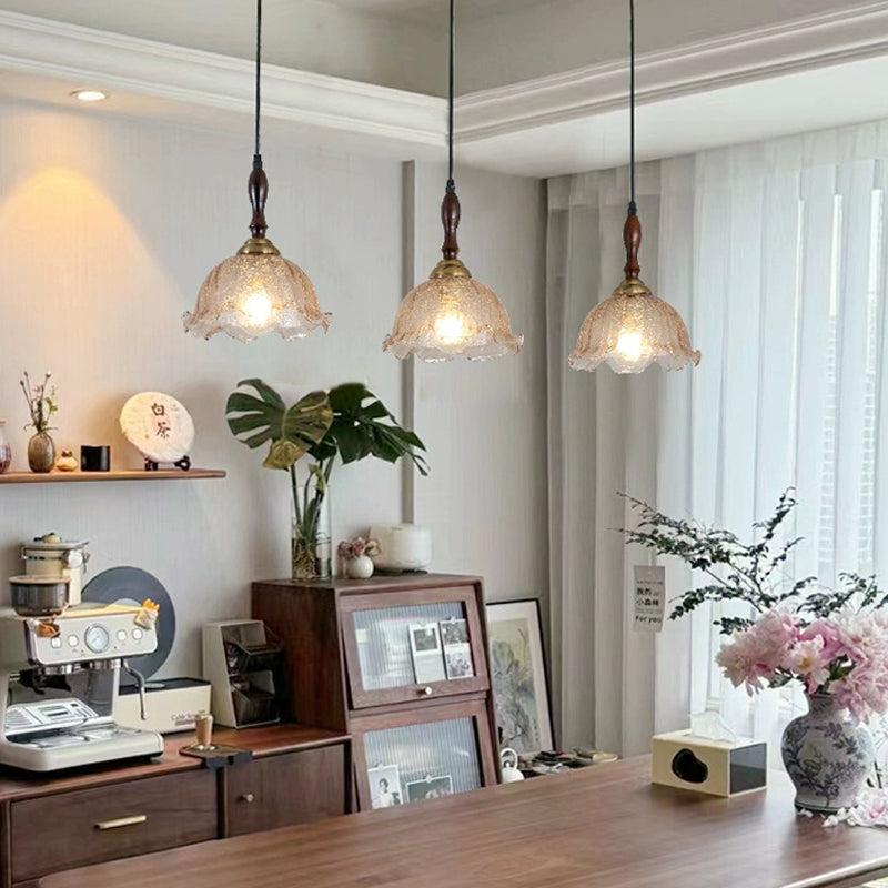 Elegant Medieval Combination Pendant Lamp With Decorative Floriated For Bucolic Dining Room