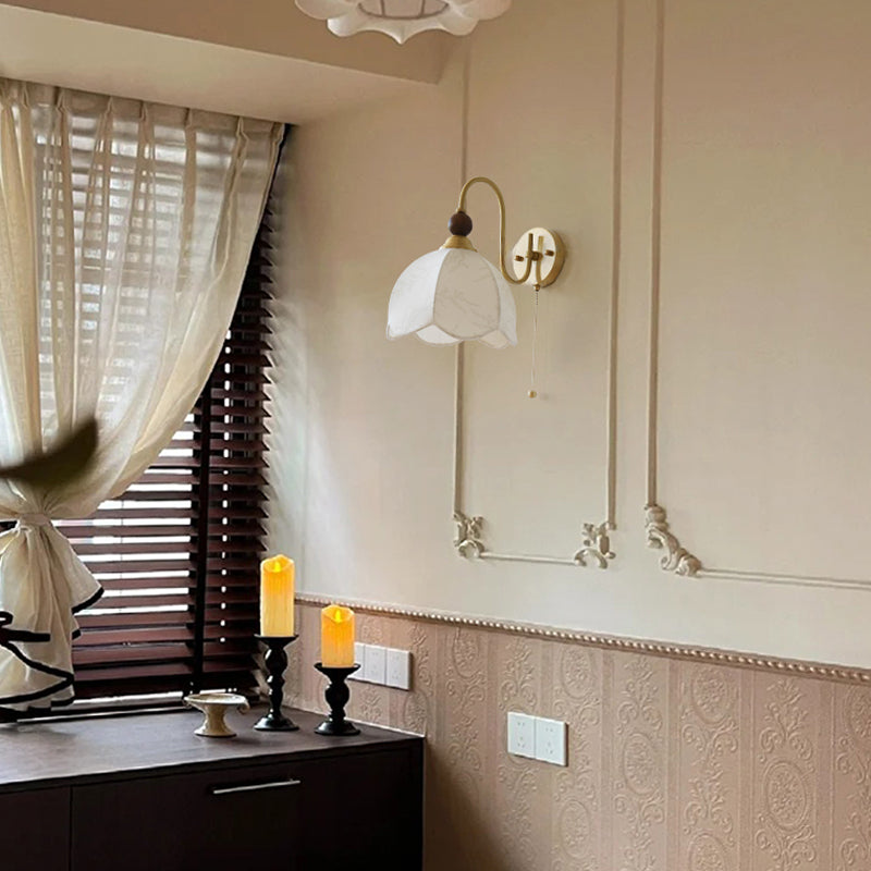 Retro Wabi-sabi Style Bedside Wall Lamp With Artisanal Silk For Lounge