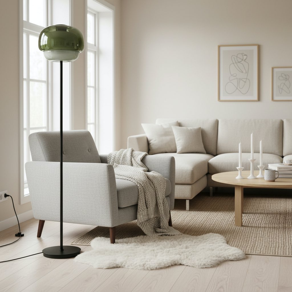 Clinco Modern Mushroom Floor Lamp - Colored Glass Design