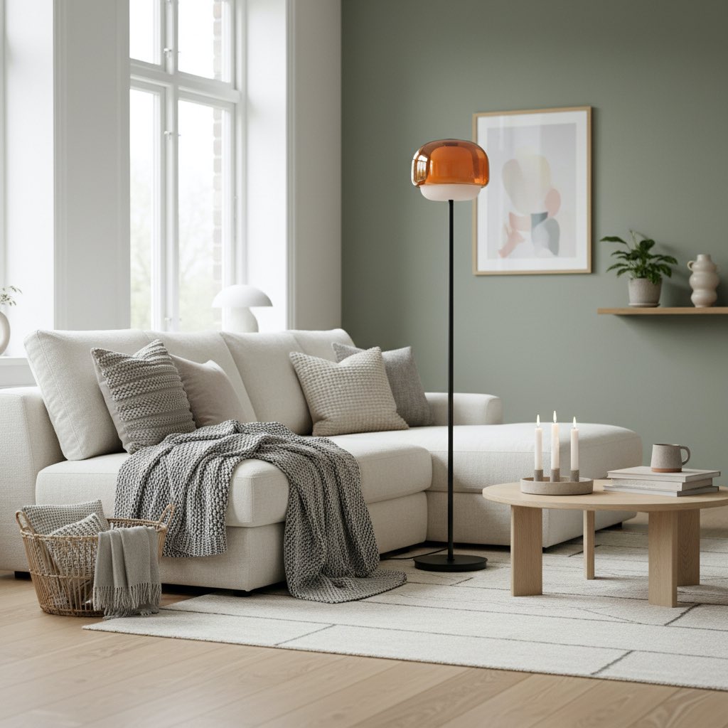 Clinco Modern Mushroom Floor Lamp - Colored Glass Design