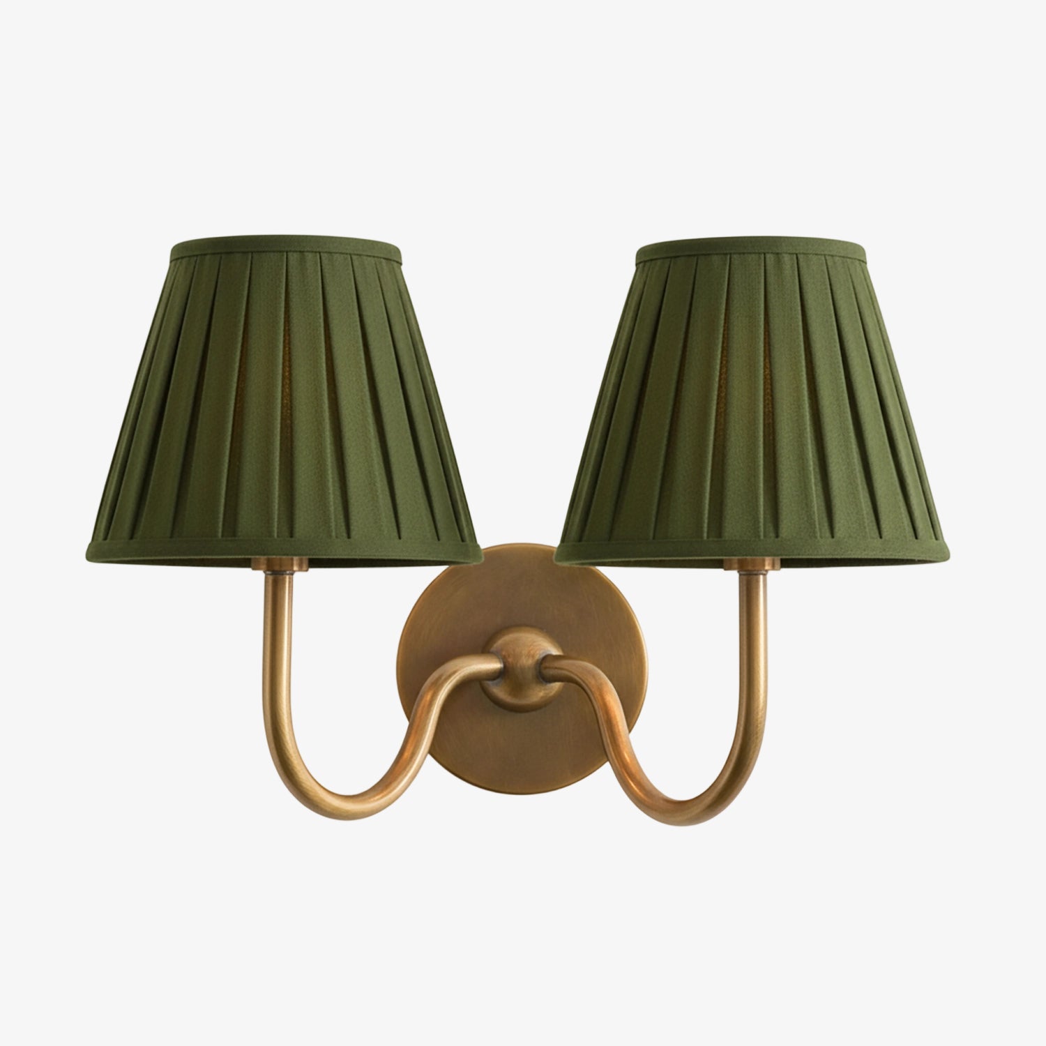 Luvora Pleated Linen Wall Lamp – Vintage Brass Wall Light for Living Rooms