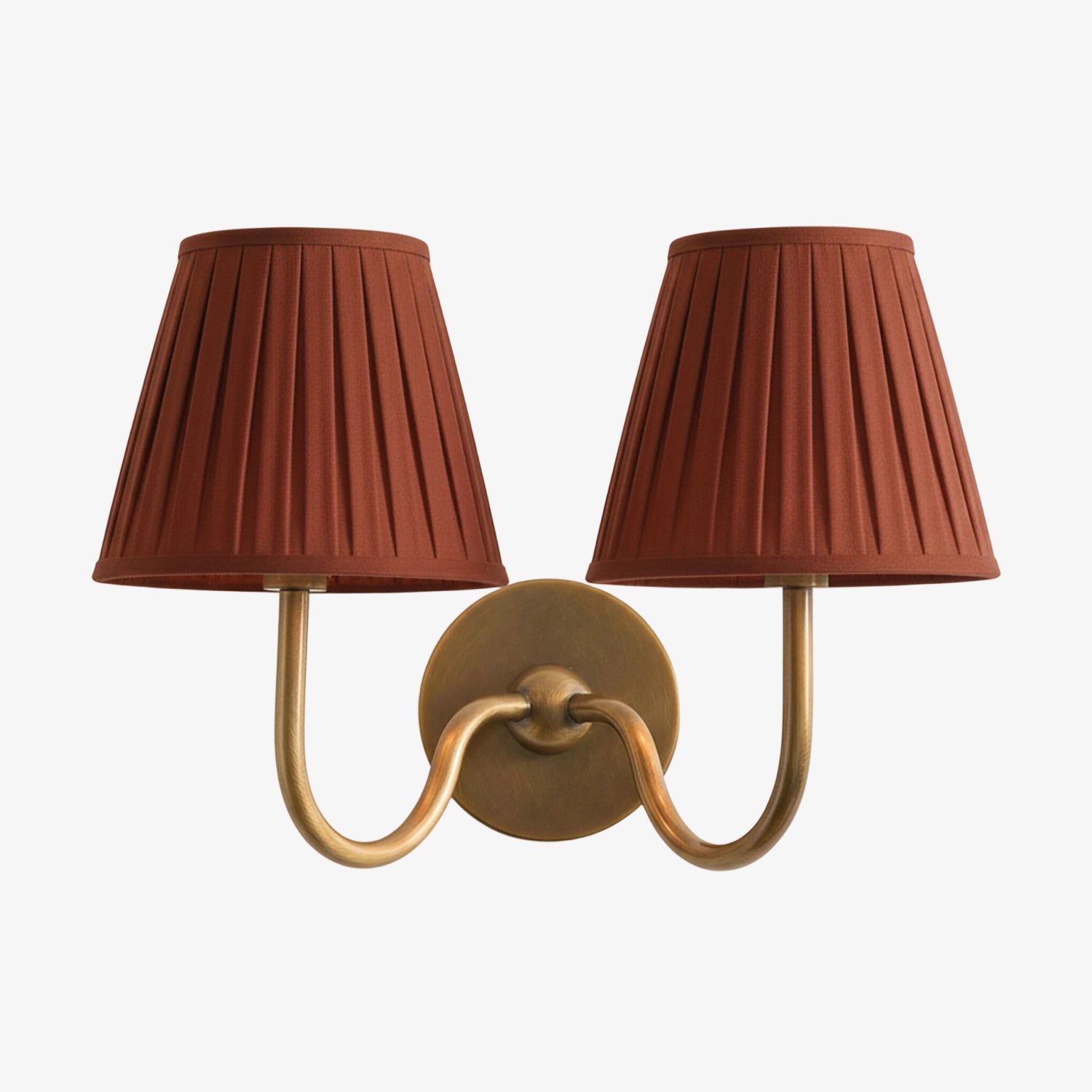 Luvora Pleated Linen Wall Lamp – Vintage Brass Wall Light for Living Rooms
