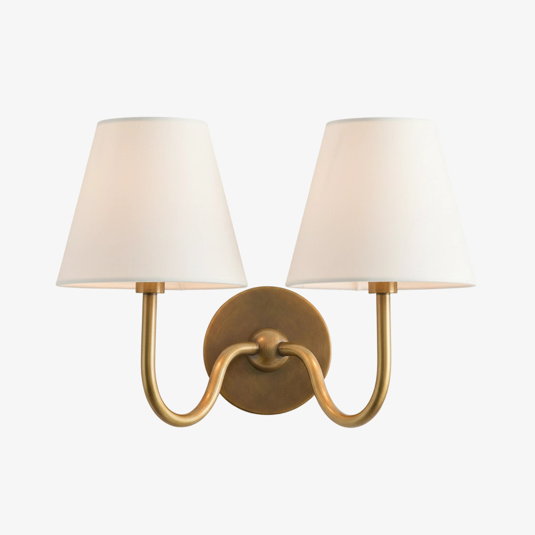 Luvora Pleated Linen Wall Lamp – Vintage Brass Wall Light for Living Rooms