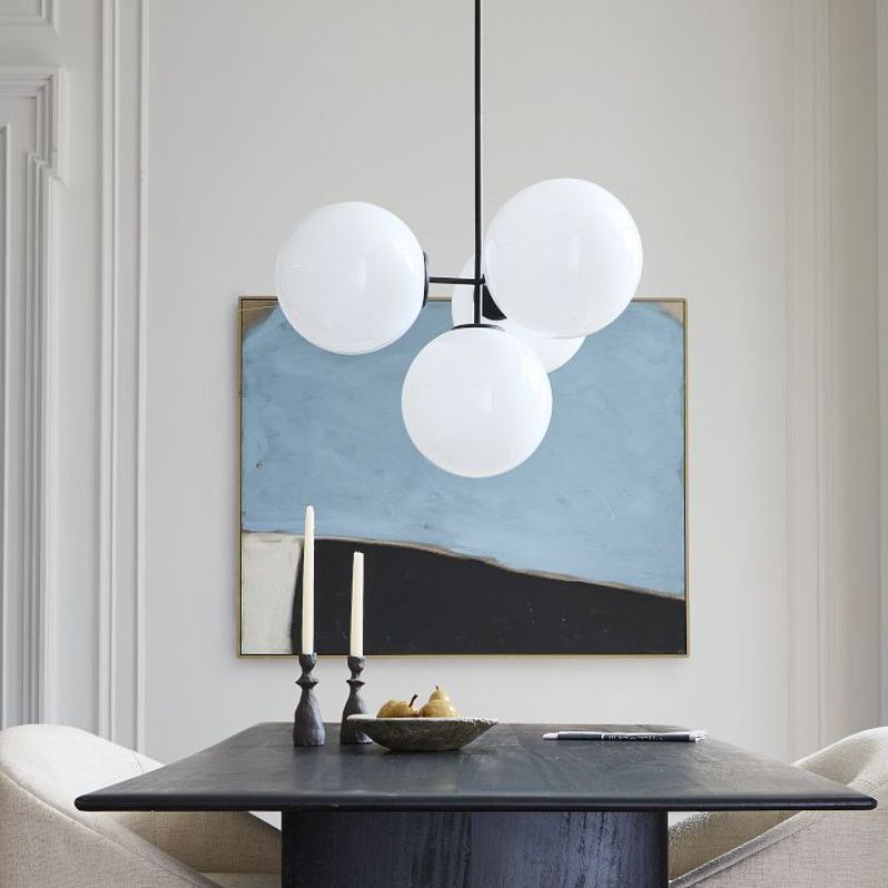 Ulvara Chandelier Linear Cluster Glass Globe Design - Contemporary Elegance