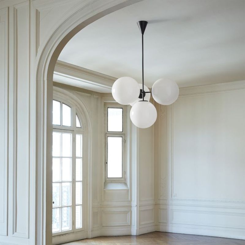 Ulvara Chandelier Linear Cluster Glass Globe Design - Contemporary Elegance
