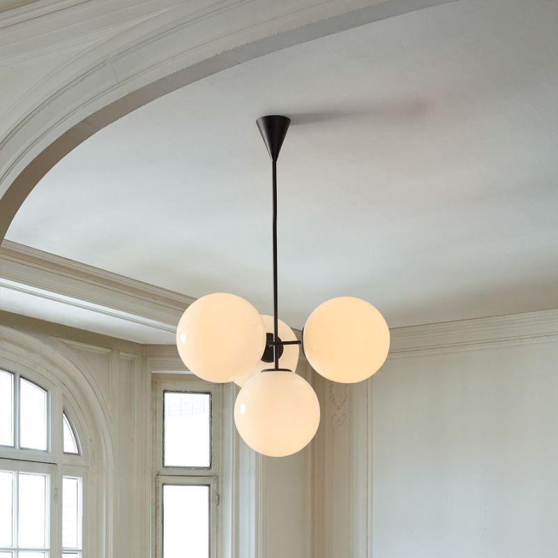 Ulvara Chandelier Linear Cluster Glass Globe Design - Contemporary Elegance