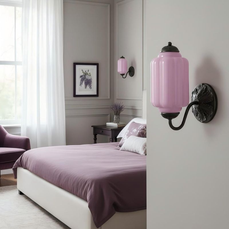 Applique murale vintage en verre laiteux Eloise pour chevet