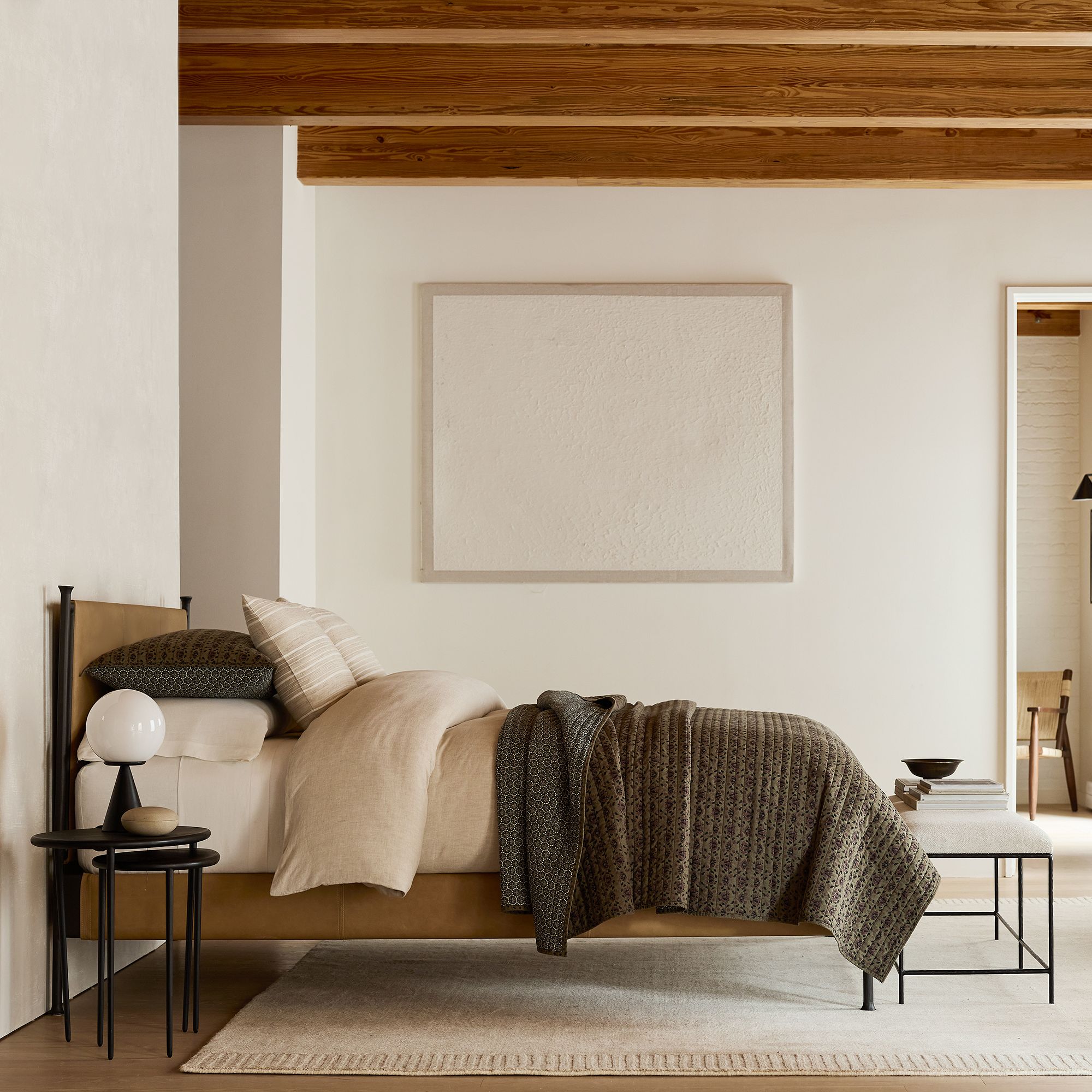 Ulvara Modern Table Lamp - Glass Globe and Tapered Base for Bedroom Glow