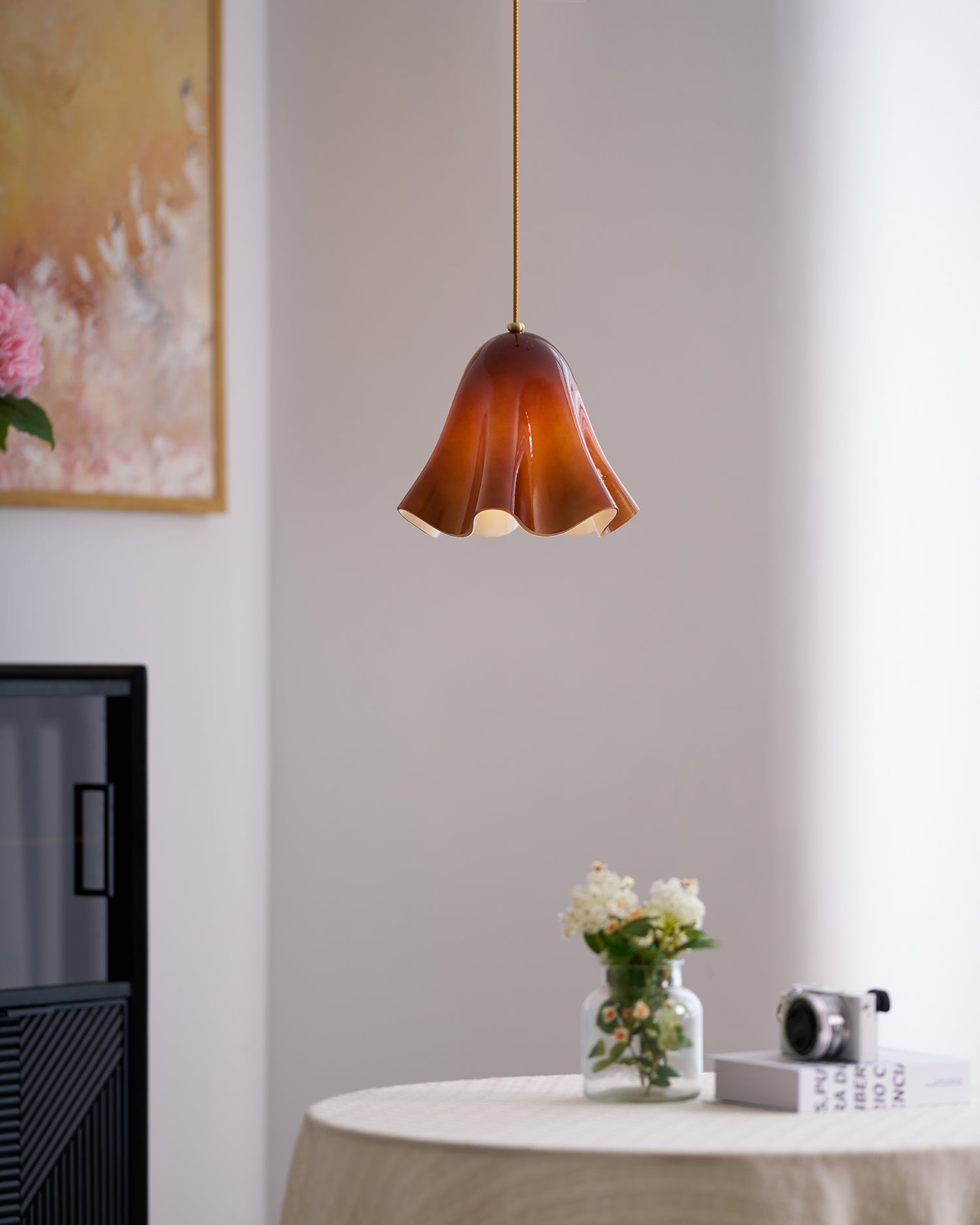 Bellina Artistic Glass Pendant Light - Modern Bloom Inspired Hanging Ceiling Lamp