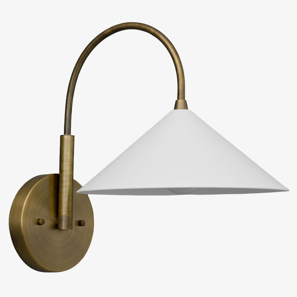 Curva Metal Vintage Wall Sconce  - Elegant Cone Shade for Bedrooms