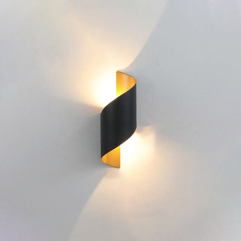White Aluminum Modern Curl Twisted Wall Light Energy Efficient