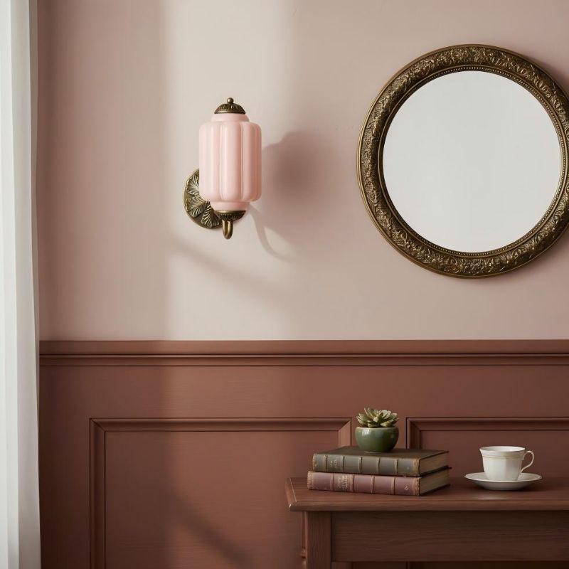Applique murale vintage en verre laiteux Eloise pour chevet