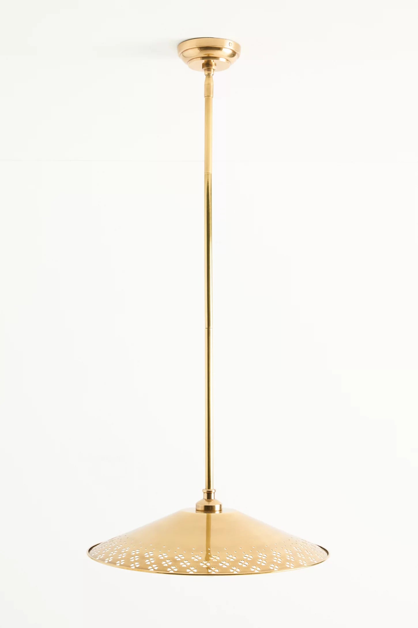 Auriglow Enameled Brass Pendant With Clover Cutout Shade
