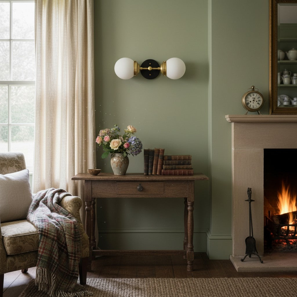 Lumio Globe Modern Geometric Sconce - Two Light Bathroom Vanity Lighting