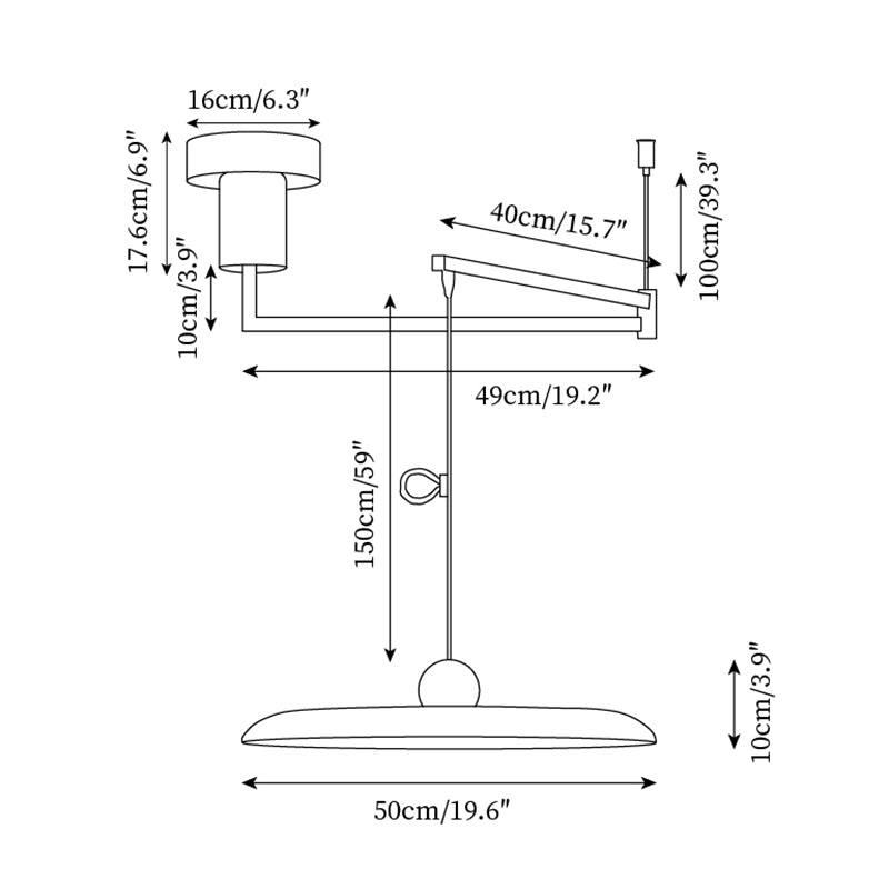 Adjustable Articulated Arm Metal Pendant Light