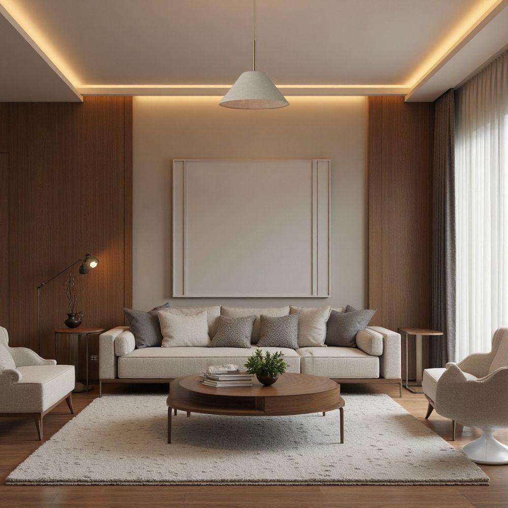 Conica Cone Fabric Pendant Light - Metal Adjustable Lamp for Bedroom