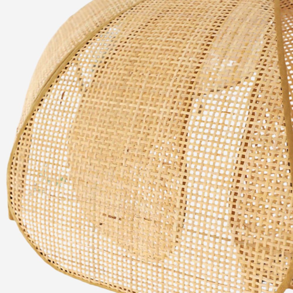 Rattan Petal Pendant Light - Natural Woven Ceiling Light for Bedroom